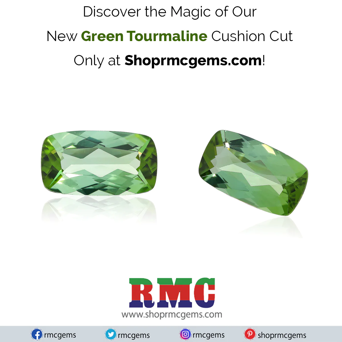 Unveil the Enchantment of RMC’s Latest Green Tourmaline Cushion Cut – Exclusively Found at Shoprmcgems!