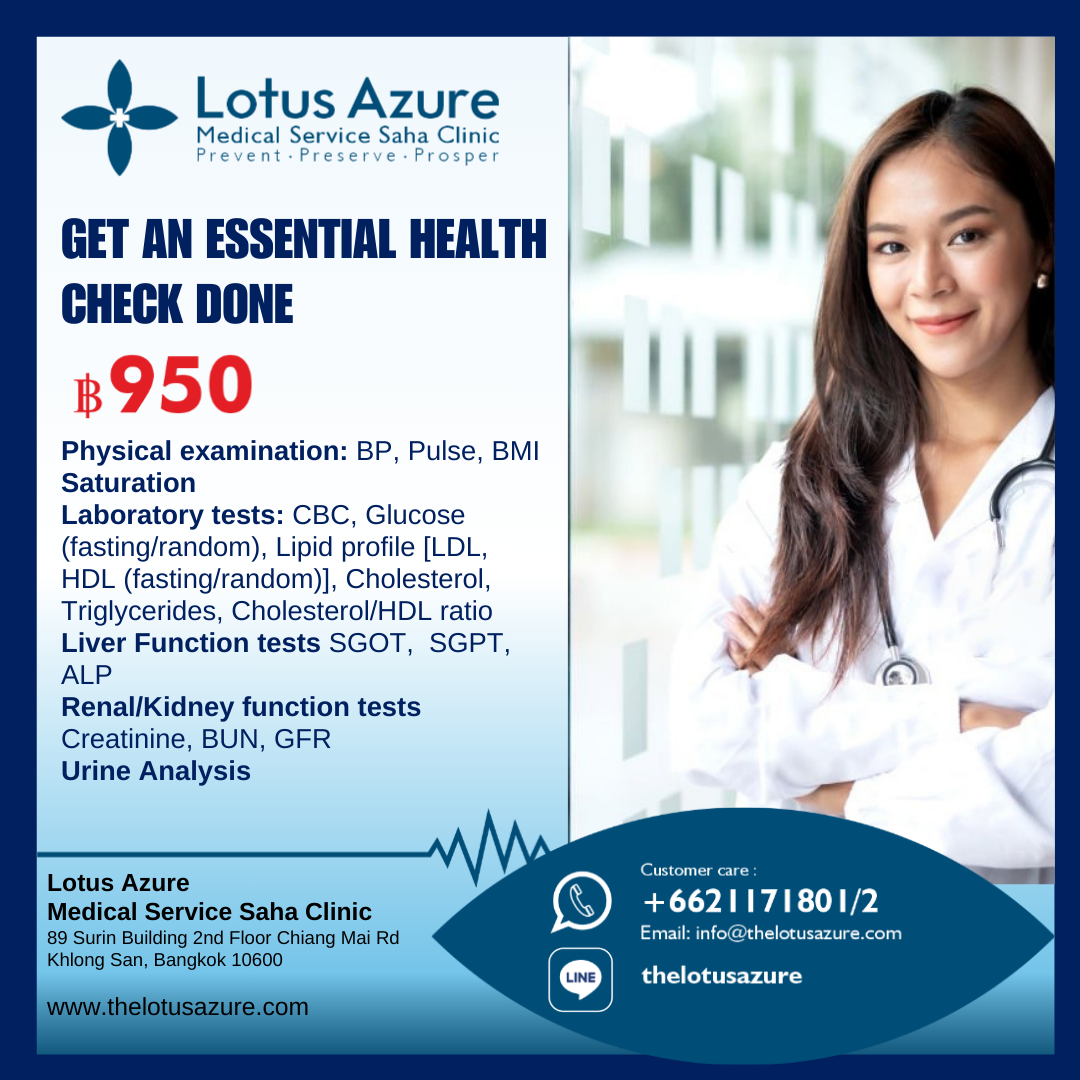 Lotus Azure Bangkok Introduces Three New Comprehensive Health Check Packages to Meet Diverse Health Needs