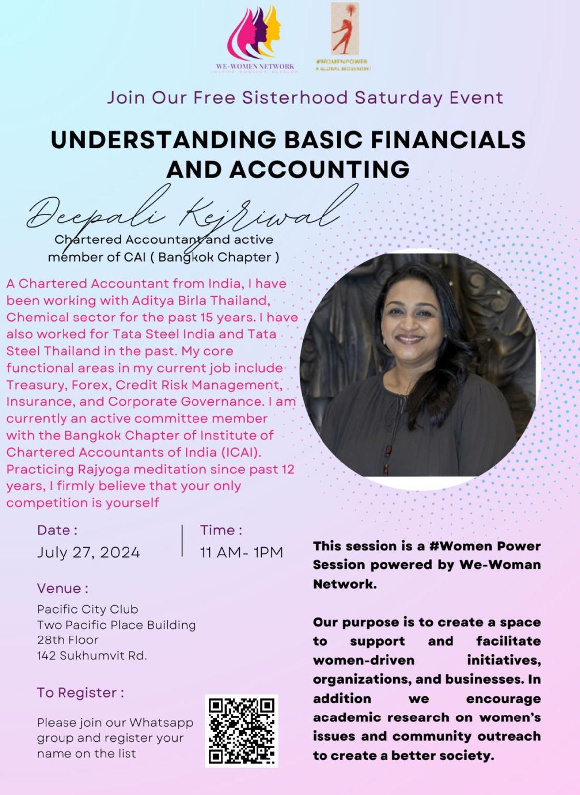 We-Women Network Community Hosts Free Monthly Knowledge Sharing Session on “Understanding Basic Financials and Accounting”