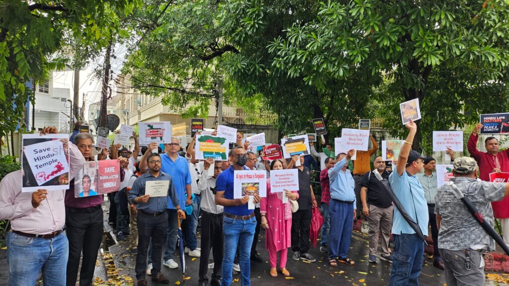 Hindu Community in Thailand Stages Peaceful Protest at Bangladesh Embassy in Bangkok