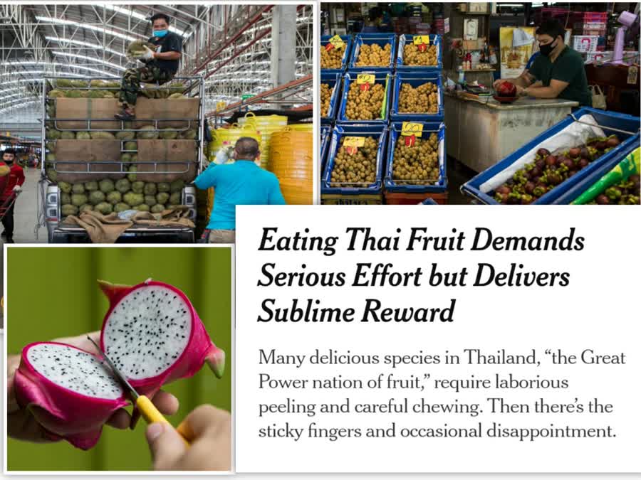 Foreign Media praises Thai fruit despite problems peeling it