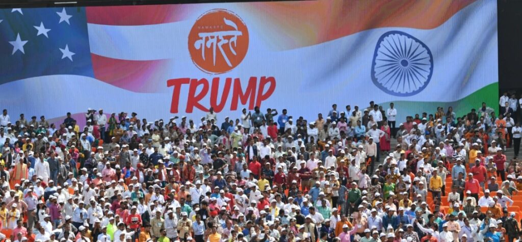 PM Modi addresses #NamasteTrump with President Trump in Ahmedabad